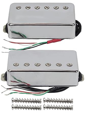 FLEOR Pastilla de cuello 7-8K y pastilla de puente 14-15K Alnico 5 juego de pastillas Humbucker de 4 cables para guitarra eléctrica estilo LP