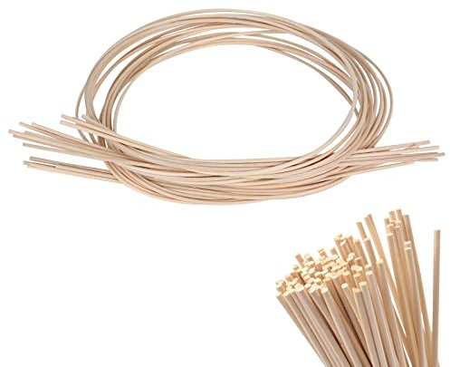 100 Stück Peddigrohr Staken, Flechtmaterial,Rattanstäbchen für Aroma Diffuser lang - Ersatz Duft Stäbe, Raumduft Stäbchen,Ø 3mm Flechtmaterial für Erstellen von Körben, Büro,Zuhause (100CM)