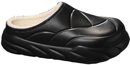 Pantuflas para mujer, antideslizantes, acogedoras, de espuma viscoelástica, suaves y cálidas, suaves y cómodas, para calentar tus pies en invierno, pantuflas tipo zueco para mujer, Black, 38 EU