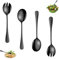 Set di Posate per Insalata Cucchiaio Insalata e Forchetta Insalata in Acciaio Inox Utensili da Cucina per Cucina, Hotel, Ristorante, 4 Pezzi
