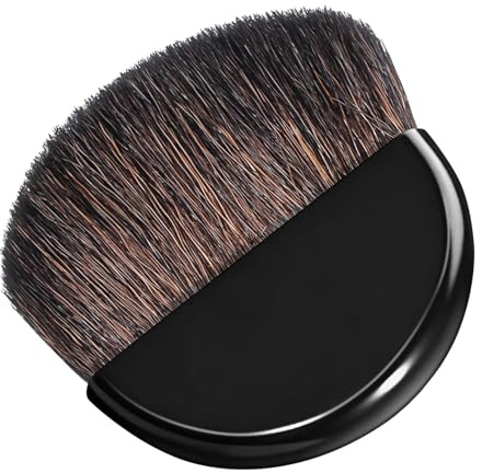 Generic Brocha para Rubor Pequeña de Nailon, Pincel Plano Multifuncional para Polvos y Contorno, Compacto y Portátil para Maquillaje de Viaje, Adecuado para Retoques Faciales