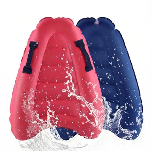 Tavola da Nuoto Gonfiabile per Bambini, Shyllin 70 x 55 x 12 cm Tavola da Surf Gonfiabile con Manici, Pieghevole, Bodyboard Gonfiabile, per Surf in Spiaggia, Piscina, Nuoto, Estate, Sport Acquatici