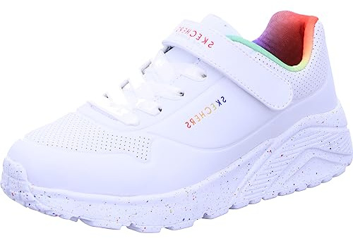 Skechers UNO Lite Rainbow Specks 310457L-WMLT, Girl Sports Shoes,Sneakers, White, 37 EU