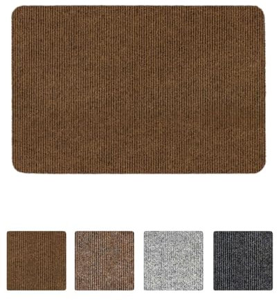 ANRO Teppich Fußmatte Schmutzfangmatte Fußabtreter Fußabstreifer Türvorleger Stribet Größe 40x60cm Carpet Hellbraun
