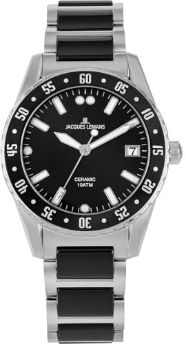 JACQUES LEMANS Herrenuhr Liverpool Massiv Edelstahl/High-Tech-Ceramic massiv Edelstahl 42-10A