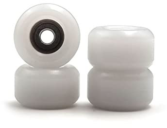 SPITBOARDS Fingerboard Bearing Wheels, CNC Polyurethane, Set of 4 Wheels, Finger Skate Wheels, Wheels (White)