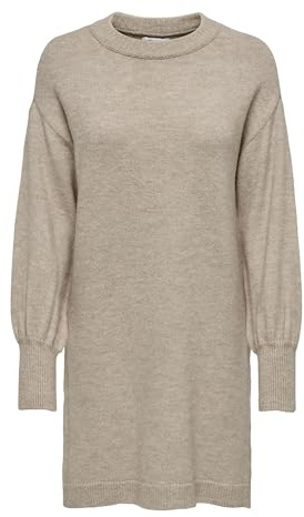 ONLY Vestito da Donna, Grigio Cappuccio. Dettagli: mélange, S