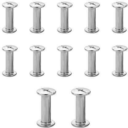 12 Sets Chicago Screw Posts,M5*20mm Rivet Chicago Binding Screws Silver | Metal Rivet Replacement Repair for Bags, Collar, Harness, Luggage, Purse, Dog Lead, Backpack, Belt
