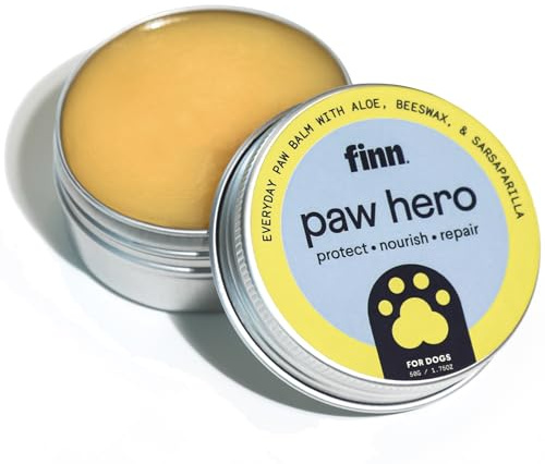 Finn Paw Hero Natural Dog Paw Balm | Winter Paw Protection from Snow, Salt & Ice | Moisturize & Repair | Lick-Safe - 1.75 oz