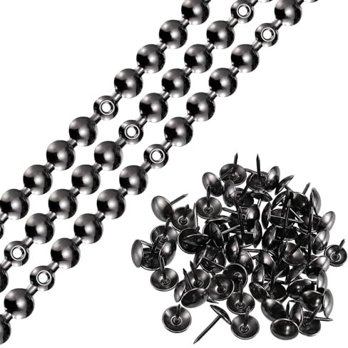 QUARKZMAN 3Pcs Bandes de Clous de Tapissier, 1 Mètre de Finition Brillante pour Décoration de Canapé, Tête de Lit, Chaise et Meubles avec Clous de Tapissier (11mm Gris)