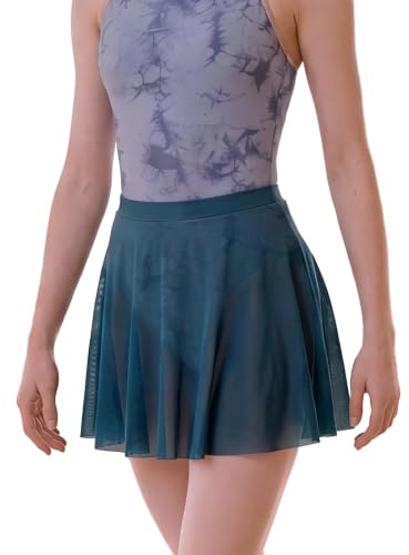 DanceDaily Adult Women Ballet Dance Skirts Soft Mesh Dance Skirts Elastic Waist Strap Ballerina Wear