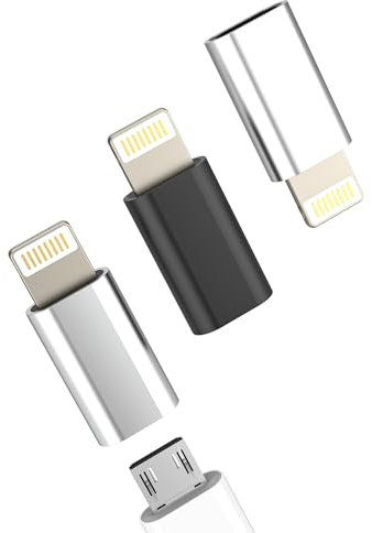 Adattatore ricarica Micro USB femmina a per Lightning maschio(3 pack)per iPhone 14 13 12 11 pro max cavo jack Android per Apple MFi Certified microusb cavi da per ipad pro air mini spinotto adattatori