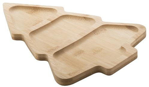 noTrash2003 Bol à collation de Noël - Assiette de service pour l'Avent, la Saint-Nicolas, les tapas, les noix, les biscuits de Noël - En forme de sapin de Noël - En bois - 28 x 19 x 2 cm