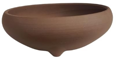 Genérico BIOMATA Maceta Bonsai Ceramica Redonda 15,7x15,7x5,8 cm | Macetero Bonsai Hecho en Japón | Tiesto con Agujero de Drenaje | Color Gres sin Esmalte | Medida Boca 14 cm | Árbol no Incluido
