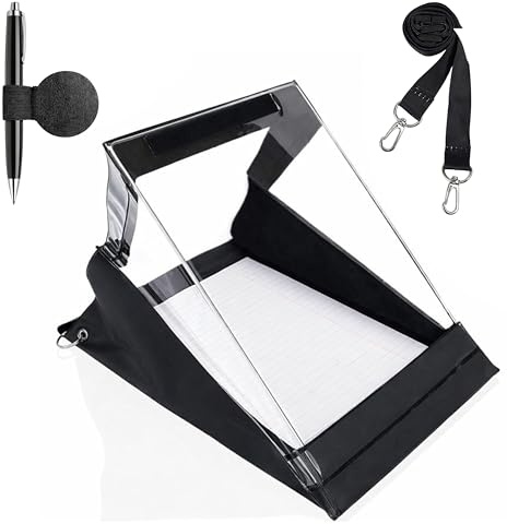 Anchy Portablocco Impermeabile A4 Verticale con Copertura PVC Trasparente – Clipboard Esterno con Doppia Clip, Chiusura Sicura, Cordino & Porta-Penna – Supporto Documenti Resistente Acqua – Nero