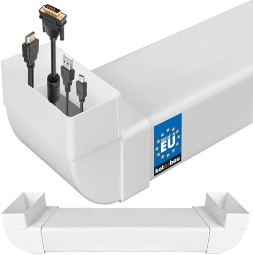 KOTARBAU® Canaleta para Cables - Tapa Cables Pared - PVC - 110 x 55 mm - 62 cm - Blanco - Oculta Cable - Fácil Montaje