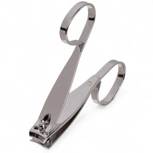 MIJOMA Coupe-ongles avec poignées en anneau - Coupe-ongles ergonomique en acier inoxydable pour une coupe précise - Extra stable, hygiénique et inoxydable - 8 x 1,4 cm