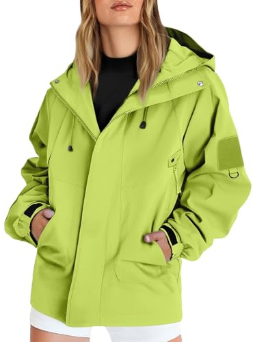 Black Waterproof Jacket-Womens Lightweight Zipper Rain Jackets Waterproof Windbreaker Hooded Raincoats Plus Size Cycling Hiking Walking Breathable Packable Jacket with Pocket L #1-Beige