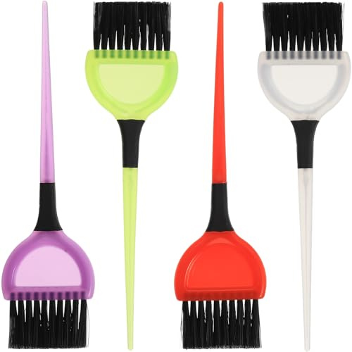 OSALADI Brocha para Tinte de Cabello 4 Piezas Cerdas Uniformes y Mango Ergonómico Herramienta para Teñir y Cuidar el Cabello Salones y Uso Doméstico Color Aleatorio Color Aleatorio