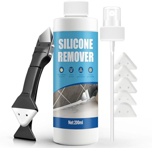 ALLONY Enlever Joint Silicone, Dissolvant Silicone, Dissolvant Colle, Agit Rapidement, Retire Joint Silicone, Mastic, Outils Multifonction, Retrait et Finitio, Dissolvant Silicone Joint, 200ML