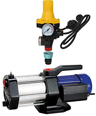 Kreiselpumpe Hauswasserwerk Hauswasserautomat Inno-Tec 1300W 5-Stufige laufruhige Pumpe für klares Brauchwasser zur Trinkwasser Garten und Regenwasser (Pumpe 1300W mit Durchflusswächter AC3)