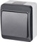 ELEKTRO-PLAST HERMES - Interruttore a parete 1 scomparto semplice, IP44, resistente all'acqua Esterno Antracite Grigio