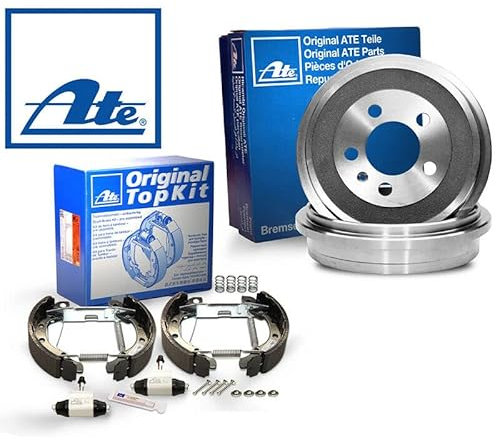 Original 2 Bremstrommeln Bremsbackensatz Topkit Vormontiert Hinten von ATE (1420-52226) Bremsanlage Bremstrommeln, Trommelbremse, Bremstrommel-Set, Bremstrommelsatz