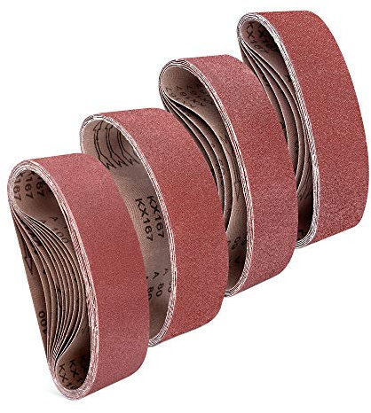 Navaris 25x Schleifband für Bandschleifer - 40-100 Körnung - 75 x 533mm - Schleifbänder Schleifpapier für Bandschleifmaschine - Bandschleifpapier
