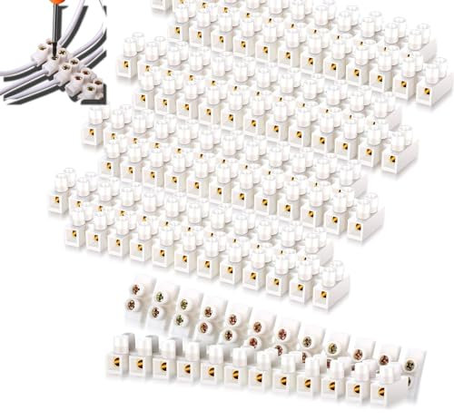 10 PCS Barrette de Connexion 10A Bloc à 12 Bornes Avec des Vis Blocs de Jonction Électriques Double Rangée pour Fils de Raccordement, Appareils Électriques, Armoires Électriques