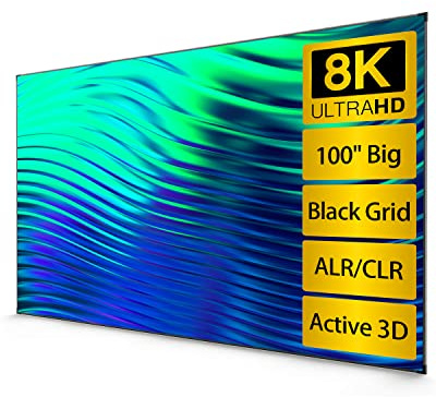 CASIRIS Ambient Light Rejecting ALR Projector Screen 100 inch, Ultra HD Fixed Frame Movie Screen for Ultra Short Throw Projector, Edge Free Projector Screen, 16:9 Aspect Ratio