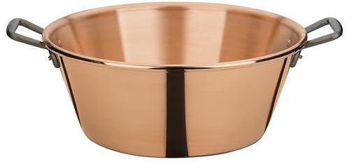 Spring CULINOX Casserole à confiture en cuivre, excellente conduction thermique, conservation de confiture et gelée, diamètre 40 cm, épaisseur de paroi 1,7 mm, capacité 12 l, hauteur 16,5 cm