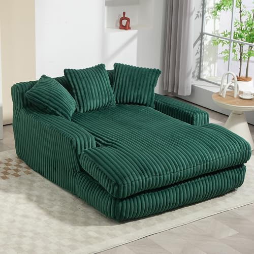 Bladez Cord-Sofá cama Cloud Couch – Moderno sofá de suelo de un asiento con 3 cojines, cómodo sofá futón para sala de estar, apartamento y oficina (Verde)