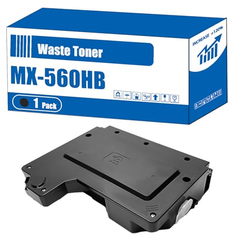 Compatible for Sharp MX-560HB Waste Toner Container MX-M364N MX-M365N MX-M464N MX-M465N MX-M564N MX-M565N Printers, High Yield 200000 Pages, Accurate Imaging Rich Colors (1 Pack Black)