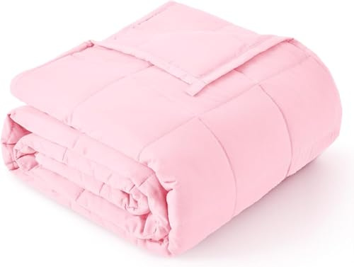 Sivio Gewichtsdecke 9 kg, weiche Gewichtsdecke für Erwachsene, atmungsaktive schwere Mikrofaserdecke mit Glasperlen für Sofabett für alle Jahreszeiten, 150 x 200 cm, Pink