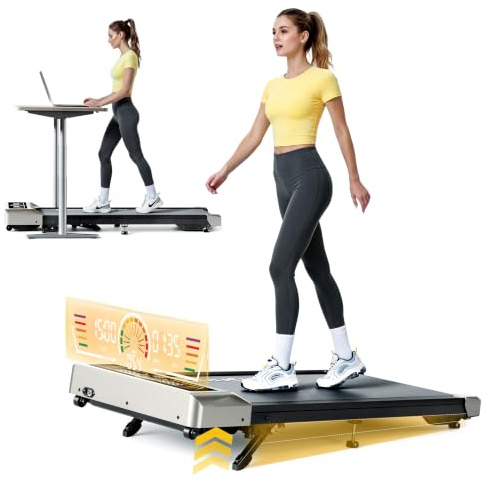 Toputure 3.0 HP Cinta de Correr con Inclinación 0%-5%-10%, Cinta Andar Escritorio con Pantalla LED RGB Colorida y Motor Silencioso sin Escobillas, Walking Pad para Casa, Magnético Mute Remoto & App