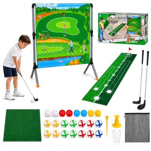 Kit Jeu Golf, Duel MiniGolf Intérieur Et Extérieur pour Enfants Et Adultes