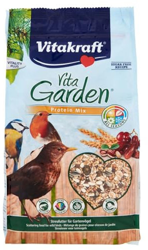 Vitakraft Vita Garden Streufutter Protein Mix - 1kg - Streufutter für Gartenvögel, Saatenmischung mit tierischen Proteinen