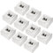 deleyCON 10x CAT 6a Universal Netzwerkdose - 2x RJ45 Port - Geschirmt - Aufputz oder Unterputz - 10 Gigabit Ethernet Netzwerk - EIA/TIA 568A&B - Weiß