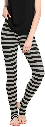 Allegra K Dam flerfärgade leggings, tryckt hög midja, elastiskt midjeband, fest, yoga, stigbyxor, L