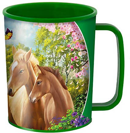 3D LiveLife Bicchiere - Pascoli Più Verdi di Deluxebase. Bicchiere in plastica Cavallo 3D Lenticolare. Bicchieri in plastica da 300ml per bambini con grafica originale del noto artista Michael Searle