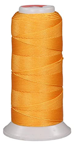 Langlauf Schuhbedarf Sattlergarn - Polyester Ledergarn in Handwerksqualität (200 m/Stärke 8/3) I extrastarkes Polstergarn Nähgarn - Reißfest - UV-Beständig - Outdoor Nähgarn für Leder (goldgelb)