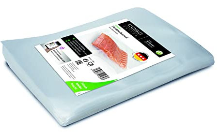 CASO Folienbeutel 25x35 cm,50 Stück für alle Balken Vakuumierer, BPA-frei, stark & reißfest, 105µm, stabile Schweißnaht, Schutzt vor gefrierbrand, Made in Germany, Weiß