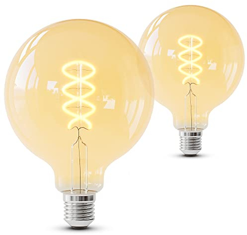 SSC-LUXon LUBI Vintage Glühbirne E27 Globe XL Form mit LED Filament - Glühlampe dimmbar 3W extra warmweiß Ambiente Licht