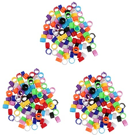 Hohopeti 300Pcs Bird Identification Foot Rings for Pigeons and Parrots Bird Supplies for Easy Identification of Pet Birds and Poultry