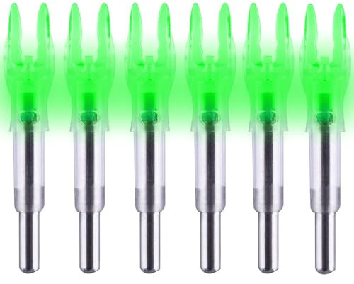 KEAUP 6 Stück beleuchtete Nocken für Pfeile Universal X/5,2 mm LED-beleuchtete Schläge mit .204 .233 .244 .246 Innendurchmesser, Schraubendreher im Lieferumfang enthalten