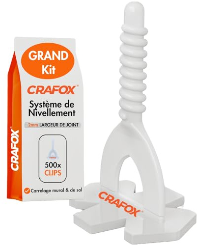 CRAFOX® Kakel Nivelleringssystem Tillbehör | 500x Gängstavar 2mm Fogbredd | Proffsverktyg för plattsättare | Läggningshjälp Dragstavar | Perfekt kakelsättning utan fogkryss