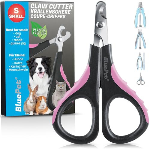 BluePet Mini tijeras de garras para gatos, perros, conejos y cachorros I Simple & Seguro para las garras de gato ajustadas I Pequeño cortador de garras y tijeras de uñas I Cortador de uñas + cuidado
