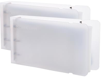 3×5” index card Binder organizer with Plastic pocket Sleeves, small organized folder for recipes Flashcards,portable notecards case holder (2pcs Clear)