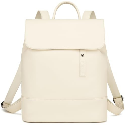Myhozee Rucksack Damen Elegant, Klein Cityrucksack PU Leder Rucksacktasche Diebstahlsichere Daypack Schultasche Uni Umhängetasche Backpack Rucksack Handtasche Tasche für Damen Herren Beige