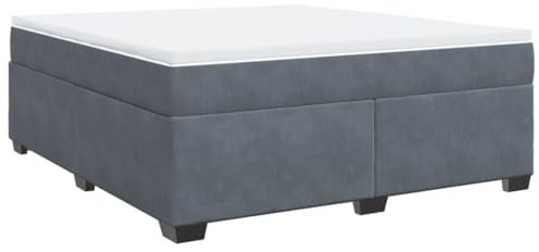 vidaXL Cama Box Spring con colchón Terciopelo Gris Oscuro 180x200 cm, boxspring, Camas con somier, Muebles de Dormitorio, Cama con somier, Cama